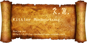 Kittler Modesztusz névjegykártya